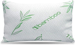 Rayon Derived from Bamboo Pillow, Cooling Shredded Memory Foam Bed Pillows Sets for Back, Stomach, Side Sleepers, Adjustable to Soft/Firm, Washable Cover