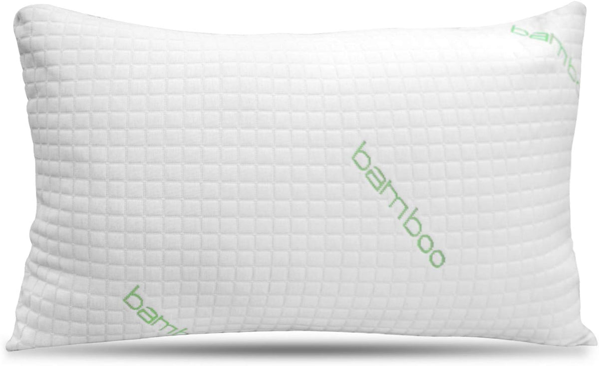 Rayon Derived from Bamboo Pillows, Cooling Shredded Memory Foam Pillow Sets for Sleeping for Back, Stomach, Side Sleepers, Adjustable, Washable Cover