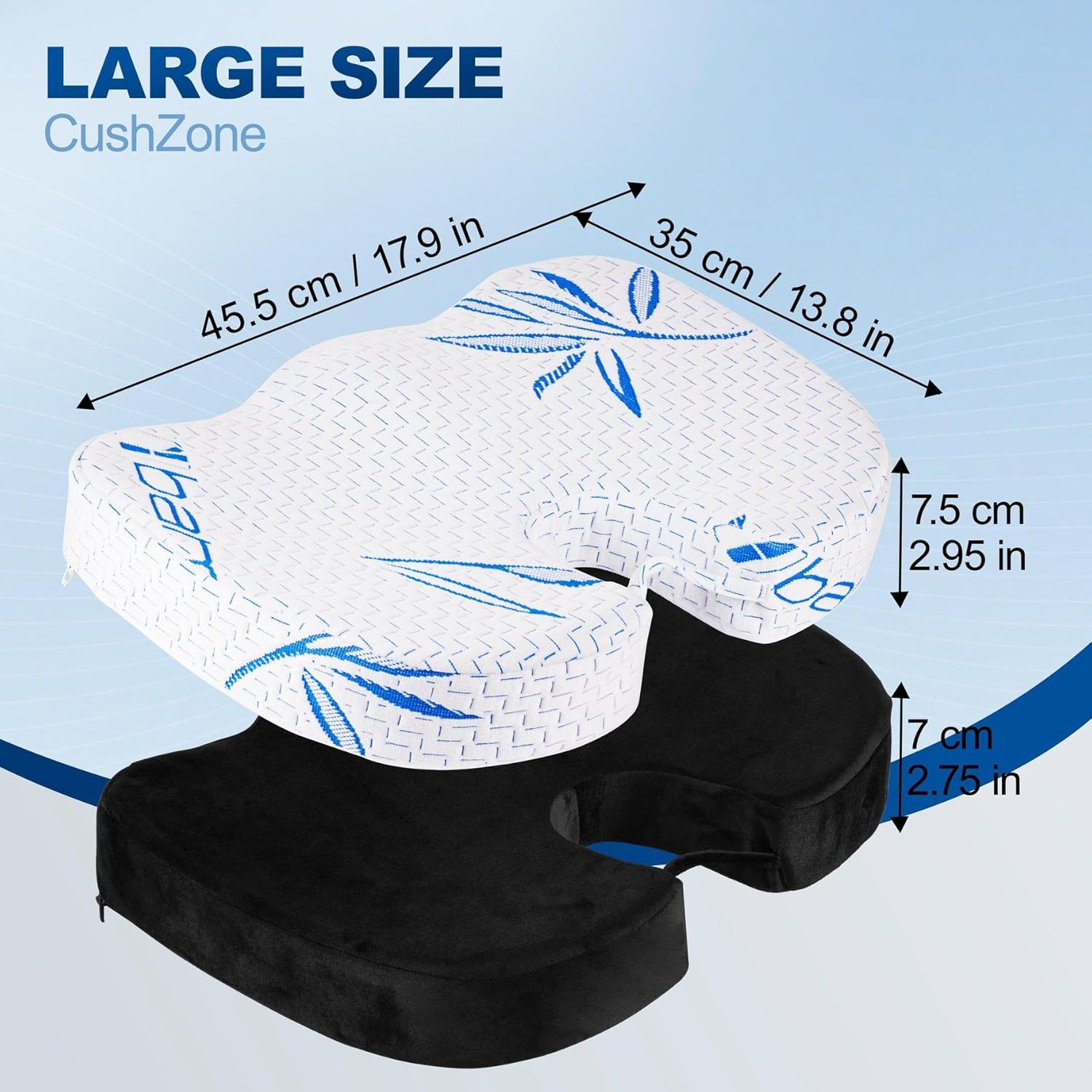 Memory Foam Seat Cushion – Ergonomic Support for Office Chair & Tailbone Relief